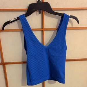Nikibiki Royal Blue Ribbed Tank Top V neck one size